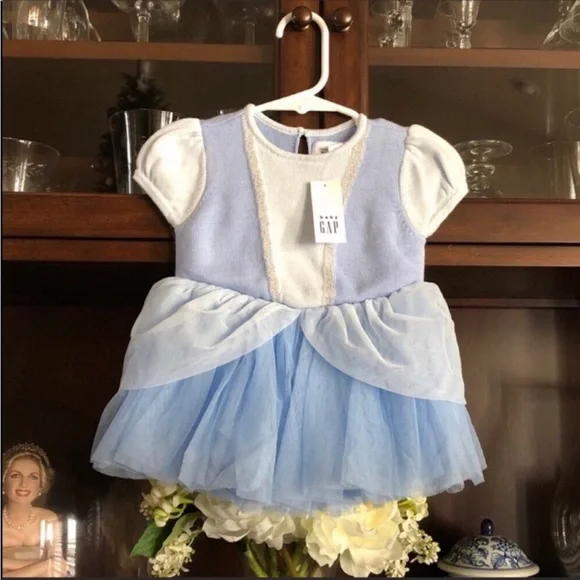 Baby Gap Cinderella Sweater Tulle Dress 3 6M Disney Princess Costume NWT